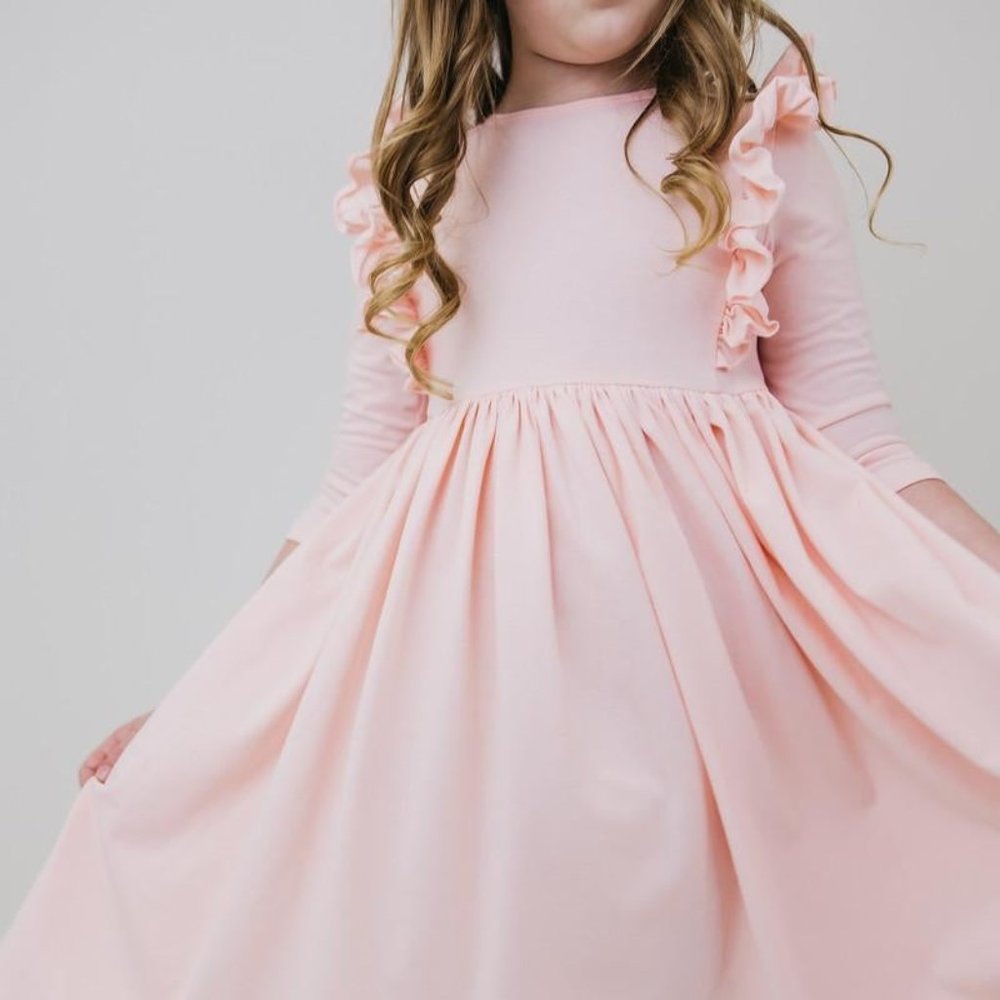 Petal Pink Ruffle Twirl Dress